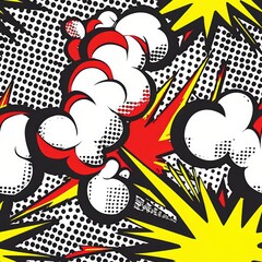 Poster - A colorful comic book cover featuring various comic clouds. Ideal for comic book illustrations
