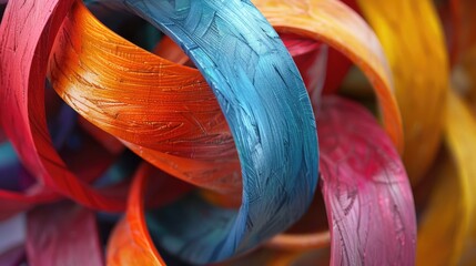 Poster - Colorful ribbons close up, perfect for festive designs