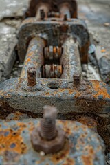 Poster - Detailed view of a rusted metal pipe, suitable for industrial concepts