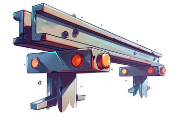 Poster - Detailed image of a train on a plain white backdrop. Ideal for transportation concepts