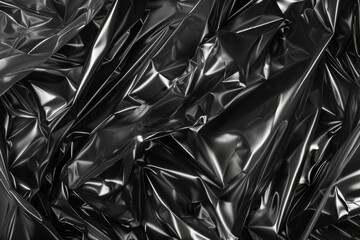 Poster - Close up of shiny black fabric, perfect for fashion design projects