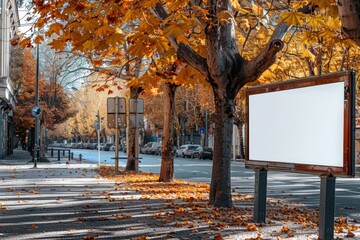 Aufkleber - A picture of an empty sign on the side of the road. Suitable for transportation and travel concepts