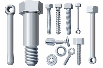 Poster - A collection of screws and nuts, ideal for industrial projects