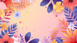 Vibrant Background With Flowers and Leaves