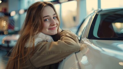 Sticker - A Stylish Woman by a Car