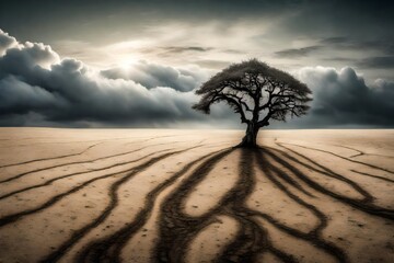 Wall Mural - tree in the desert