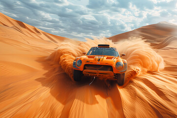 Wall Mural - off road vehicle in desert