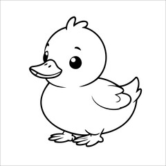 Wall Mural - Duck Coloring Book Drawing For Kids