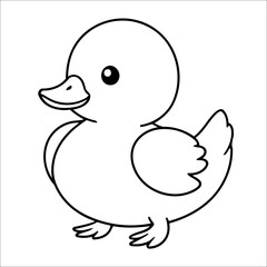 Wall Mural - Duck Coloring Page Drawing For Children