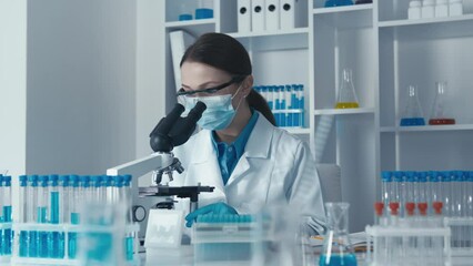 Poster - A female physician-scientist focuses on researching aspects of women's health, developing new methods of diagnosis and treatment. explores opportunities for rapid response to global pandemics