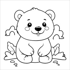 Wall Mural - Polarbear Vector Coloring page for Kids