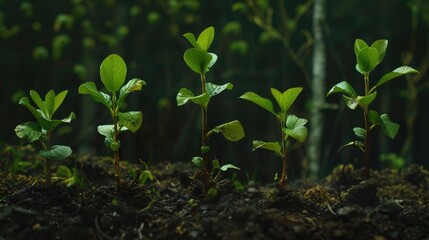 Canvas Print - Planting Young Tree Cuttings