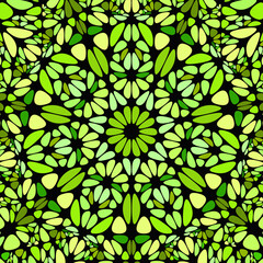 Poster - Geometrical abstract stone mosaic background - circular hypnotic floral colorful vector design with curved stones