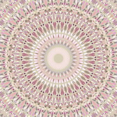 Poster - Dynamic radial floral mosaic background - colorful psychedelic circular abstract vector graphic with curved shapes