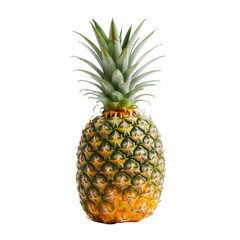 Sticker - A single ripe pineapple placed on a clean Png background, a pineapple isolated on transparent background