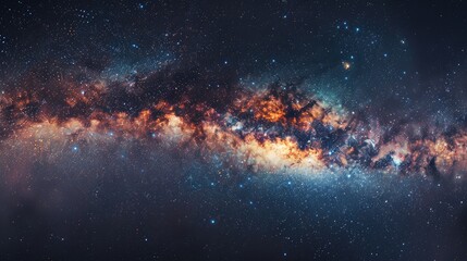 Wall Mural - capture the breathtaking night scenery of the milky way galaxy adorned with a vibrant palette of sta