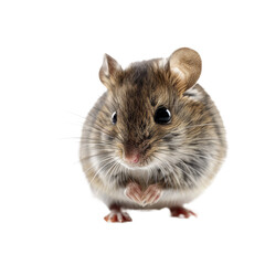 Poster - A mouse is upright on a white surface, showcasing its stance and appearance, a pocket mouse isolated on transparent background