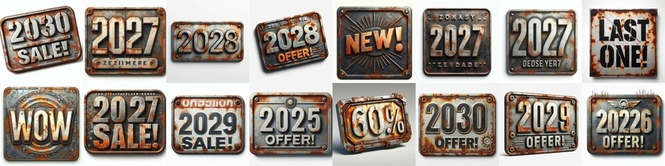 Wall Mural - Sale label Metal grunge and rusty. AI generated illustration