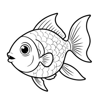 Simple vector illustration of Tetra for children colouring activity