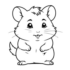 Wall Mural - Vector illustration of a cute Hamster drawing for toddlers book