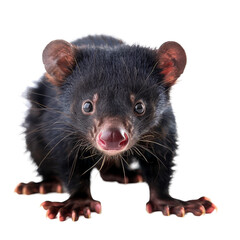 Wall Mural - A black Tasmanian devil standing on a Png background, a tasmanian devil isolated on transparent background