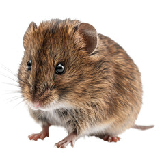 Sticker - Brown mouse sitting on a plain Png background, a Beaver Isolated on a whitePNG Background