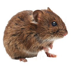 Wall Mural - A brown mouse standing on a plain white surface, a Beaver Isolated on a whitePNG Background