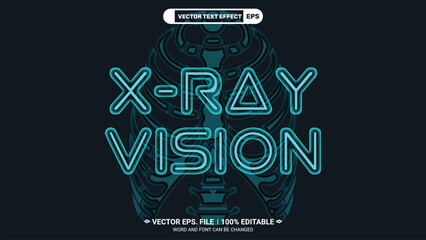 Poster - X-ray vision futuristic sci-fi style vector text effect
