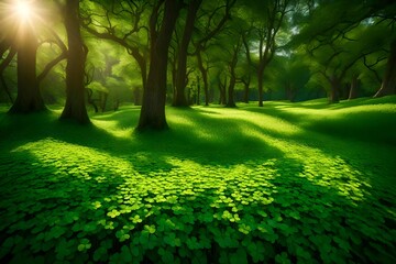 green forest in the morning