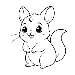 Wall Mural - Cute vector illustration Chinchilla hand drawn for kids page