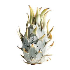 Poster - A white pineapple is placed on a plain white surface, dragon fruit isolated on a transparent background