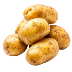 Poster - A collection of potatoes stacked together on a plain white surface, potatoes isolated on transparent background