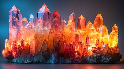 Wall Mural - A rainbow colored crystal shaped lamp