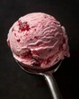 Strawberry Ice Cream Scoop Close-Up
