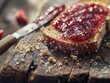 Strawberry Jam on Rustic Bread