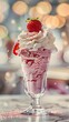 Strawberry Ice Cream Parfait with Whipped Cream