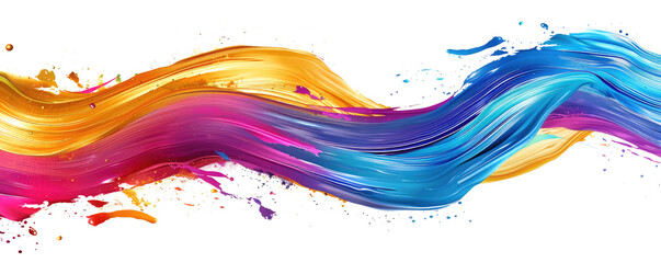 Poster - color gradient brush stroke isolated on white or transparent png