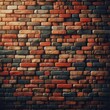 A Detailed Texture of Multicolored Brick Wall for Backgrounds and Designs.