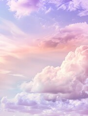 Wall Mural - Pink sky Background. Shiny white, purple and pink beauty clouds background