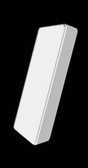 Poster - Silver ingot. Rotation, vertical animation. 3D rendering isolated on transparent background