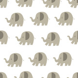 Fototapeta  - Seamless pattern with elephant. colorful vector for kids. hand drawing, flat style. baby design for fabric, print, textile, wrapper