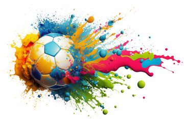 Wall Mural - soccer colourful isolate on background.