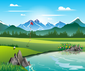 Poster - golf course landscape