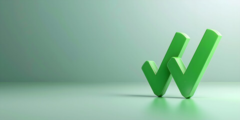 Two check sea green color, 3D illustration