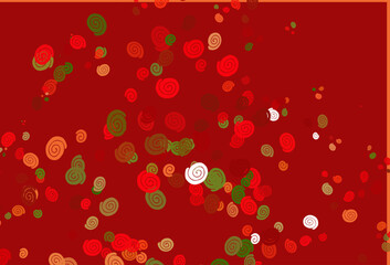 Poster - light green, red vector background with bent ribbons.