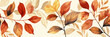 Autumn plants, botanical vintage pattern, banner
