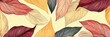 Autumn plants, botanical vintage pattern, banner