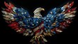 Illustrated Eagle Soaring Patriotically a Tribute to American Freedom