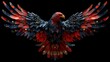 American Flag Illustrated as a Fierce Patriotic Eagle Emblem