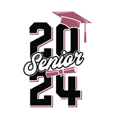 Wall Mural - Class of 2024 typography design vector. Text for design, congratulation event, T-shirt, party, high school or college graduate. Editable class of 2024 typography design	